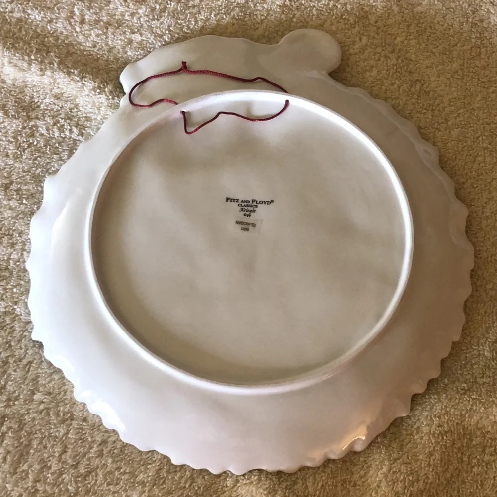 Fitz & Floyd Kringle Serving Plate Ceramic new in damaged box 9" diameter - Picture 2 of 5